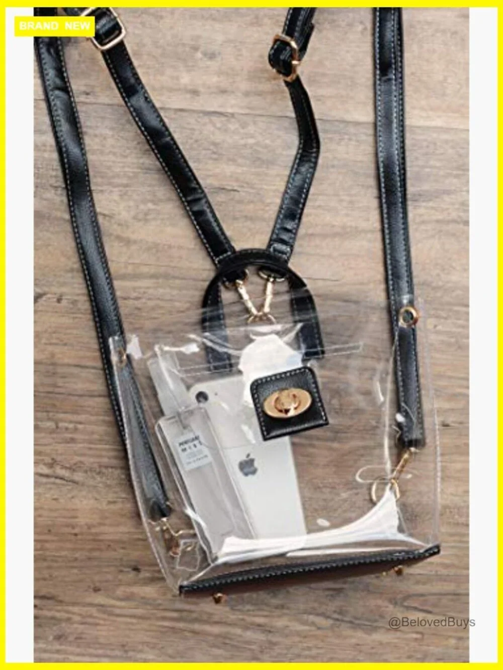 Clear Convertible Backpack Crossbody Stadium Approved PVC Vegan Leather